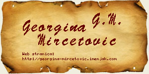 Georgina Mirčetović vizit kartica